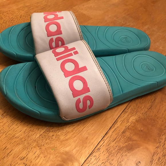 Adidas slip on slide sandals good condition Sz 10 - Picture 6 of 14